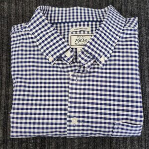 Jos A Bank 1905 Mens Blue Check Tailored Fit Button Down Shirt 3X